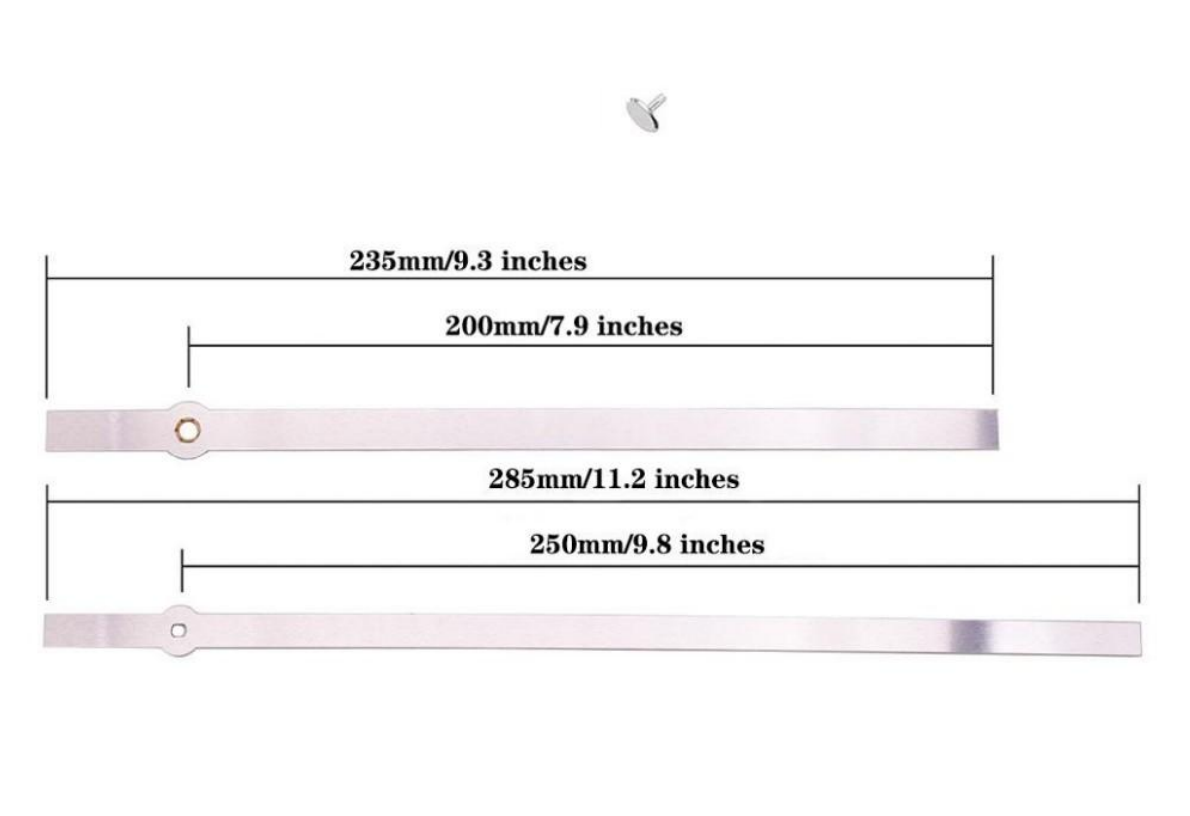 HR02079 couleur argent (aiguille des heures 200mm, aiguille des minutes 250mm)