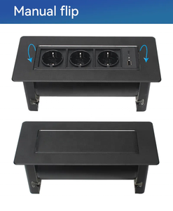 Toma de corriente de mesa de rotación multifuncional directa de fábrica, toma de escritorio abatible manual de la UE para oficina - Product Image 3