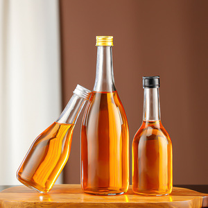 つや消しガラス飲料酒ボトルスクリュー付きアルミキャップ187ml 250ml 300ml 350ml 500mlワインつや消し透明ガラスワインボトル