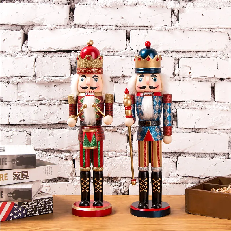 Wholesale 15'' 38cm Custom Wooden Toy Outdoor Christmas Decorations Wood Nutcracker Soldier for Tree Decor