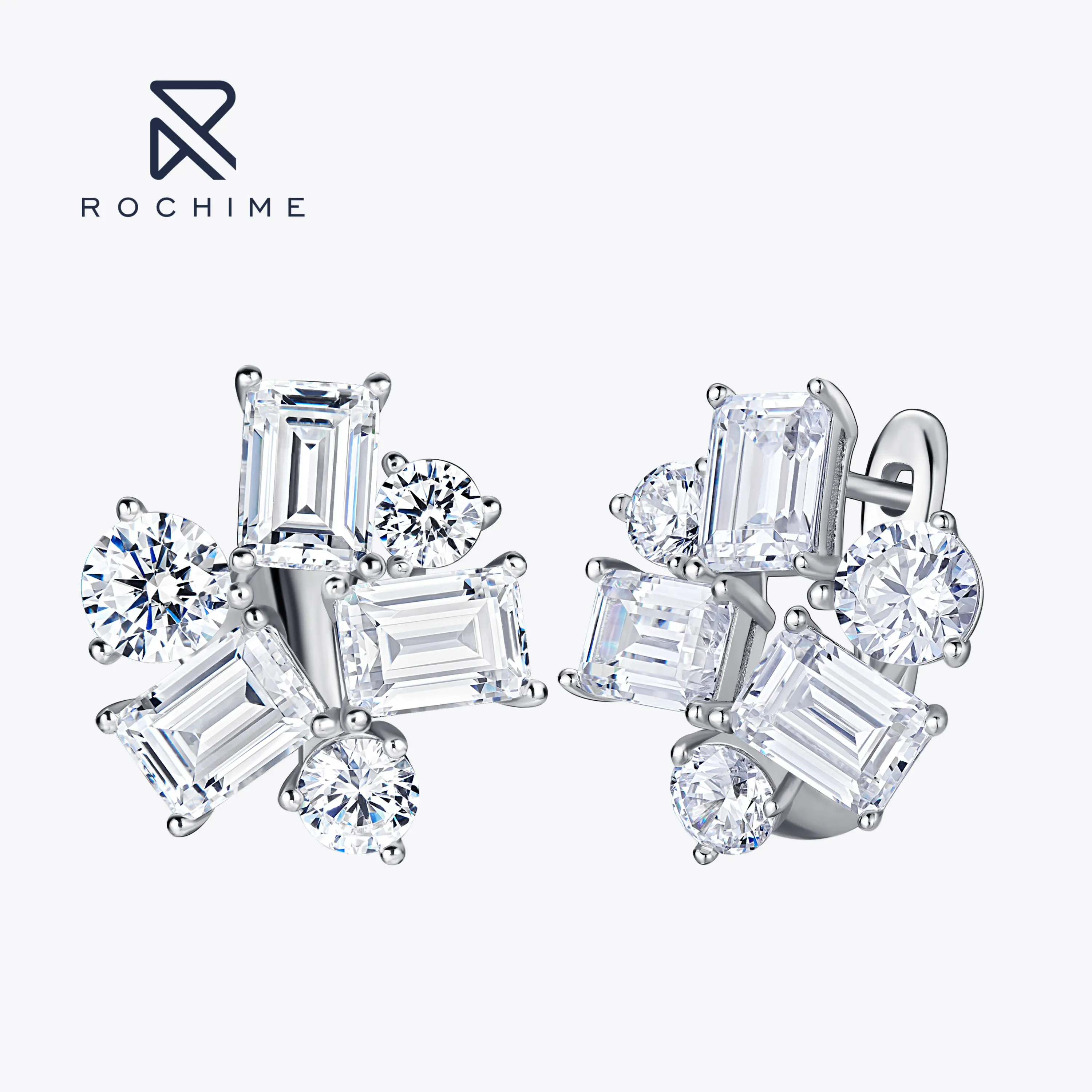 Rochime – boucles d'oreilles en diamant cz pour femme, bijoux fins en argent sterling 925 et zircon cubique