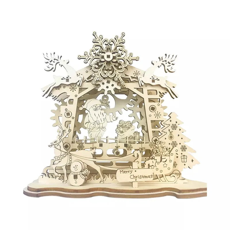 ألغاز من المصنع الأصلي ، تصميم جديد ، لمشهد عيد الميلاد ، مجموعة ذاتية لأعمال النجارة ، مجموعات البناء الخشبية ثلاثية الأبعاد ، ألعاب ألغاز للأطفال