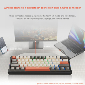 3モードキーボードカスタマイズされたホットスワップ可能なゲーミングコンピューターBluetoothワイヤレスメカニカルキーボード - Product Image 6