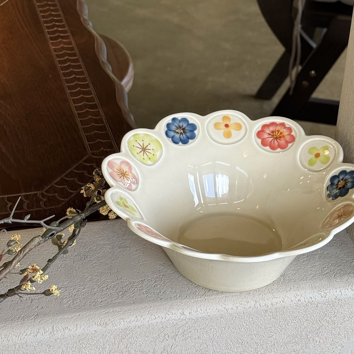 Bol de nouilles florales de 78 pouces-2048 cm