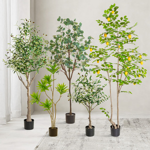 植物卸売屋内室内装飾シミュレートグリーンバードパラダイストラベラーオオバコ卸売ヤシの木すべて屋内草プラスチック