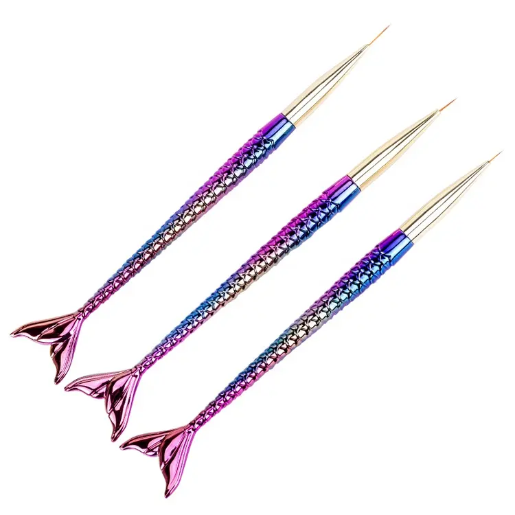 Felice marca Gel Liner pennello per unghie disegno artistico colore cambiato personalizzato 7/9/11mm Nail Art Brush Liner a forma di pesce