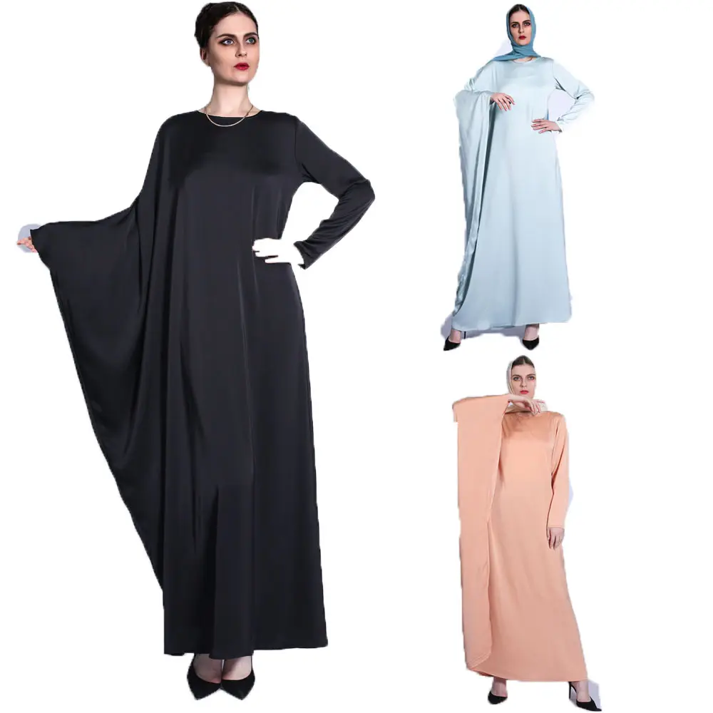 Ramanda dubái-vestido musulmán Abaya para mujer, 10 colores, sencillo, modesto