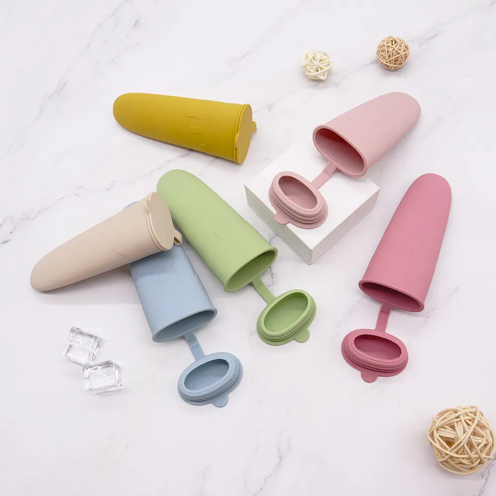 Durable Custom 100% Food Grade BPA Free Silicone DIY Ice Lolly Maker Popsicle Stick Silicone Ice Popsicle Mold