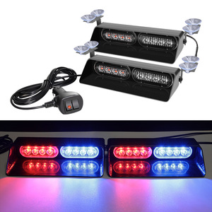 ไฟกระพริบคู่สีบีคอนสีแดงไฟเตือนสัญญาณเตือนไฟ LED ติดกระจกรถยนต์ไฟฉุกเฉิน16ดวง - Product Image 2
