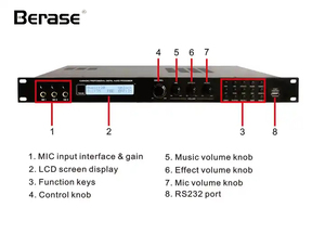 Berase 2 Input 6 <strong>Output</strong> K-7000 <strong>Audio</strong> Processor Professional Sound System Karaoke Digital Effect - Product Image 5