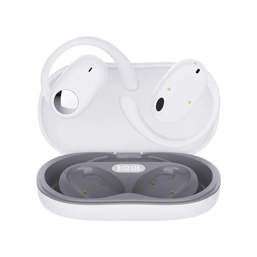 Cyboriss Headphone nirkabel, earbud TWS Bass dalam Stereo 24 jam waktu putar Earphone nirkabel untuk olahraga tahan air