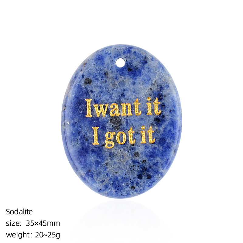 Blue Vein Stone Palm Stone Pendant