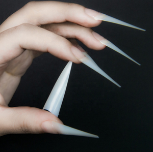 500 adet temizle uygulama ekran ince sivri ekstra uzun sivri İpuçları Nail Art düz uçlu üçgen Stiletto tırnak ipuçları - Product Image 1