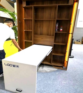 旋转壁床带安装桌简易智能拉动设计多功能时尚隐藏式家具，折叠卧室套装 - Product Image 4