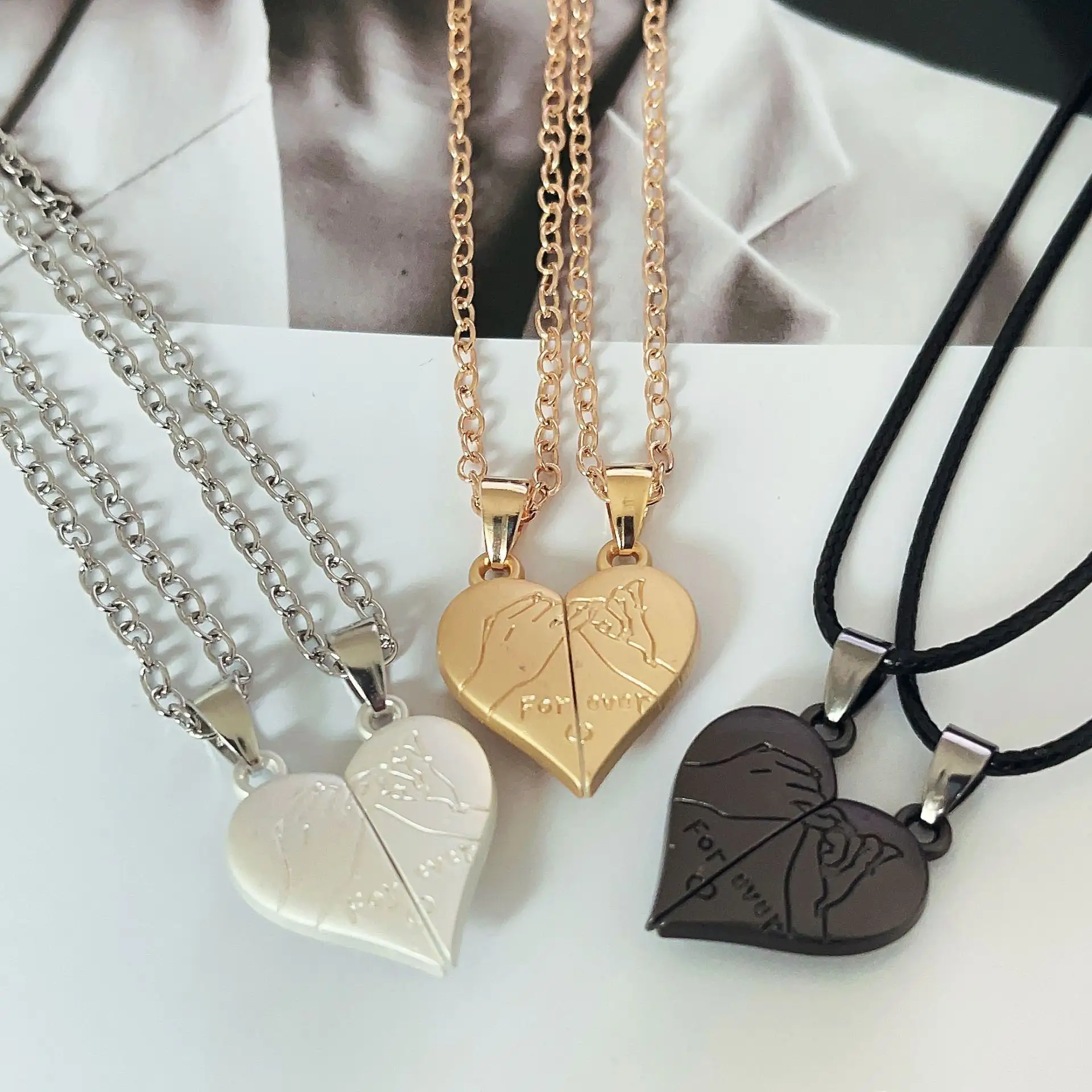 Collana regalo di san valentino collana con ciondolo a cuore e Puzzle collana di coppia gioielli con magnete forte accessori