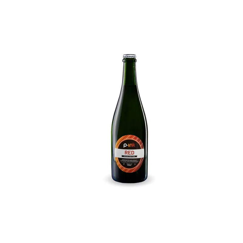 İtalyan çift taraflı mat polipropilen özel tasarım etiket yazıcısı Logo alkol için kırmızı şarap şişesi