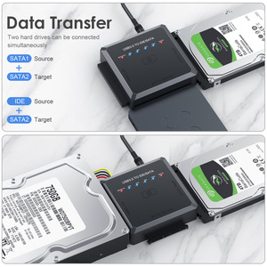 USB3.0 IDE/SATA dönüştürücü için tek tıklama yedekleme ile 2.5/3.5 sabit diskler 3A hızlı şarj örgülü koruyucu PVC ceket - Product Image 4