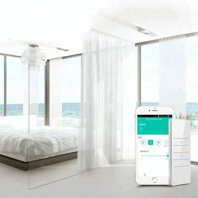 Automatique motorisé wifi hôtel rideau drapé avec télécommande rideau pour hôtel