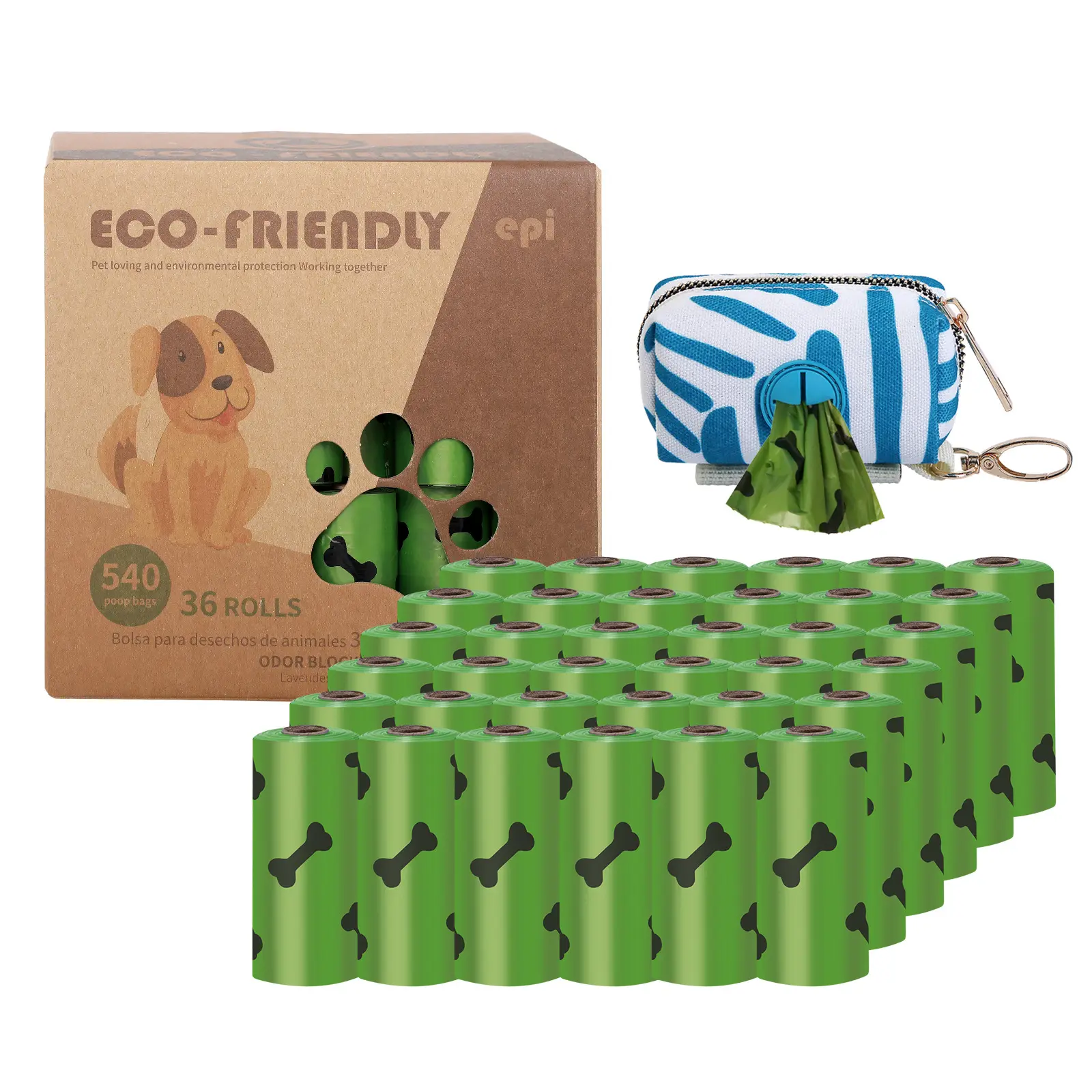 Pet Poop Saco De Eliminação De Resíduos EPI Biodegradável Compostável Degradável Dog Poo Pop Bag Cornstarch Poop Bag Para Cão