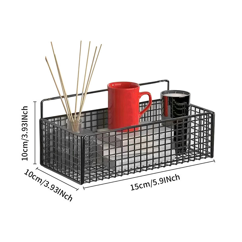 Petite grille carrée noire (comprend 2 supports adhésifs)
