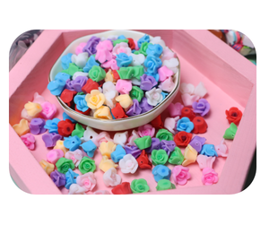 New 14 Mét Mini 3D Kawaii Polymer <span class=keywords><strong>Clay</strong></span> Rose Hoa Chunky Hạt DIY Tóc Headband Trang Trí Kết Quả Trang Sức - Product Image 1