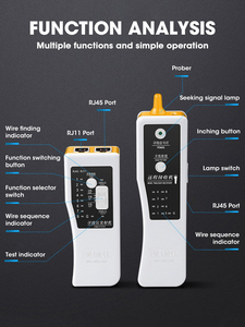 Newest <strong>Network</strong> Cable Tester Ethernet LAN Wire Finder Cable Tester Telephone Line Tracker Testers for RJ45 RJ11 Cat5 Cat6 UTP - Product Image 6