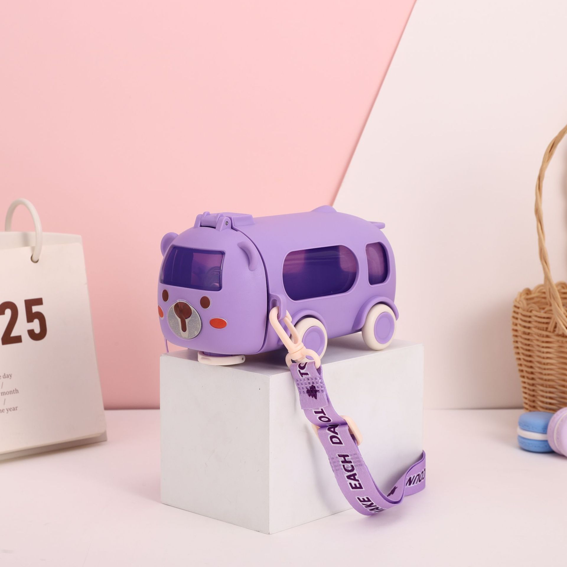 Gobelet à eau bus bébé violet 500ml
