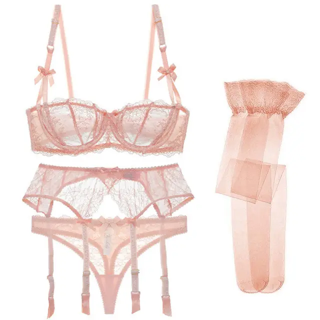 2022 nouveaux sous-vêtements Sexy pour femmes soutien-gorge en dentelle et ensembles brefs 4 pièces Lingeries Sexy