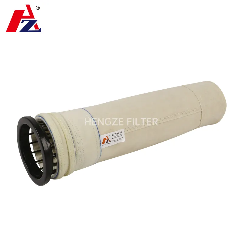 Colector de polvo de pulso industrial Bolsa de filtro de bolsa de tela resistente a altas temperaturas de fieltro de aguja de poliéster antiestático