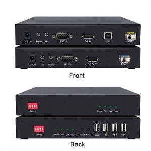 采用KVM USB2.0 RS232的SM光纤上的4K DP扩展器收发器，高达20千米DP到光纤转换器 - Product Image 1
