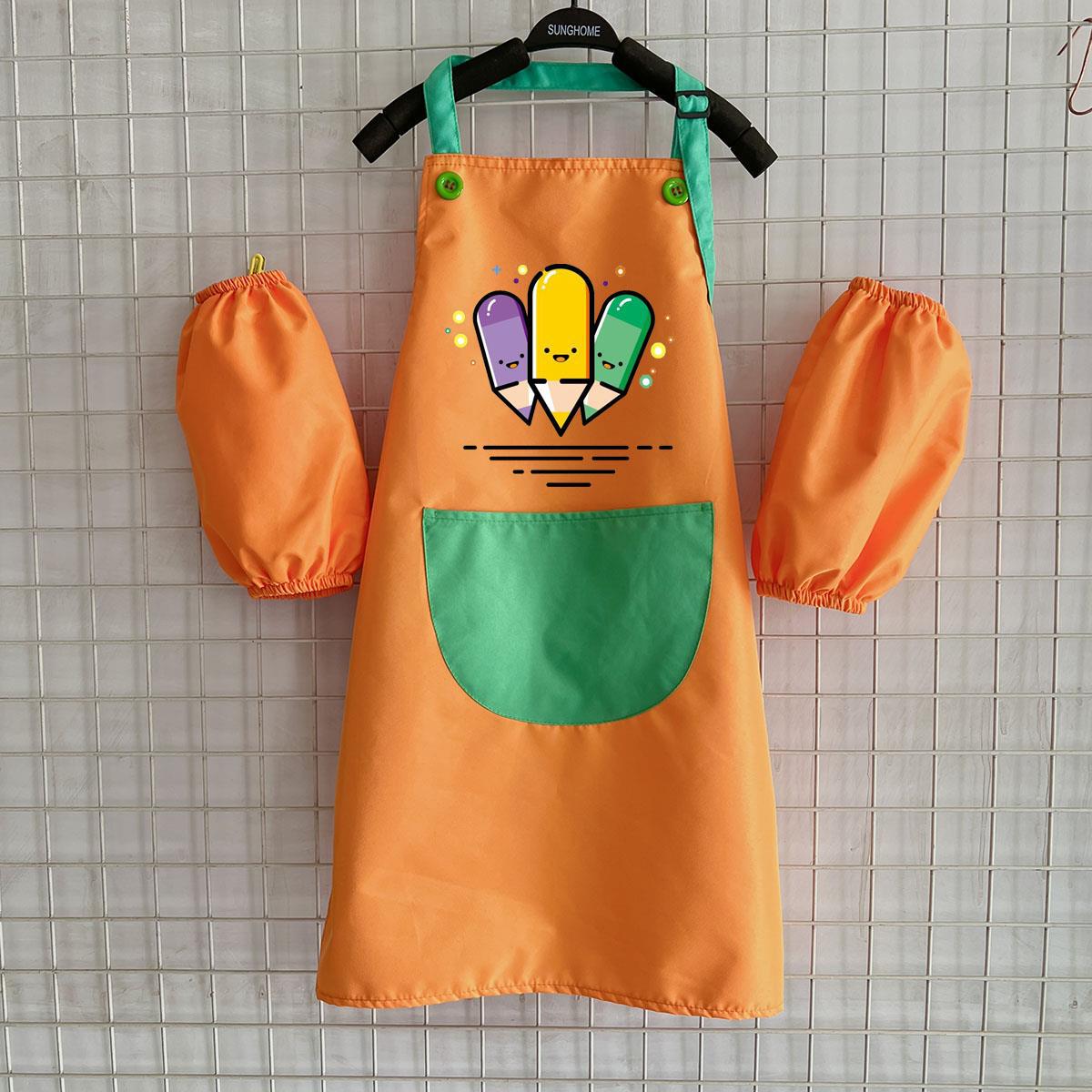 เย็บสีส้ม * ดินสอ (ผ้ากันเปื้อนแขนสีส้ม)