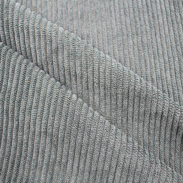 Best Price Customized Polyester Knit Warp 5 Wale Sofa Upholstery Corduroy Rib Stripe Fabric