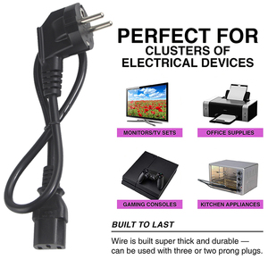 10a 250V Ac สายมาตรฐานยุโรป Cee 7/7สาย Schuko 3ขาเสียบกับสายไฟคอมพิวเตอร์ C13 - Product Image 2