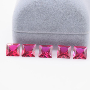 ทับทิมสีแดงทับทิมตัดทรงสี่เหลี่ยมสำหรับเจ้าหญิง5A 5 # ruby8เลือดเข้ม # หินทับทิมสังเคราะห์ - Product Image 3