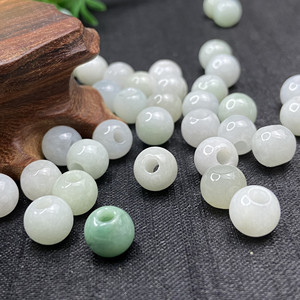 Natural Genuine Jade <strong>Beads</strong> Myanmar Round Large Hole String Loose a Goods Wholesale