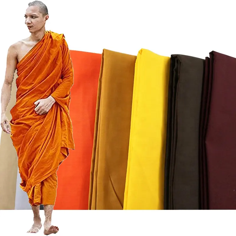 Stock monk robe dress shirt tessuti tessuto in cotone tinta unita per abiti estivi