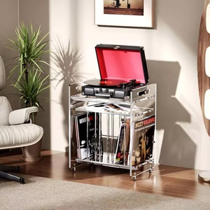Modern <strong>3</strong>-Tier Acrylic Side <strong>Table</strong> Custom Factory Living Room Furniture With Vinyl Magazine Storage Bookshelf Dining <strong>Set</strong> - Product Image 4