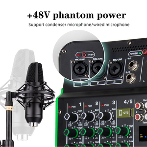 Yeni canlı kayıt profesyonel ses kartı karıştırma konsolu 5 kanal OTG cep telefonu bilgisayar Bluetooth yankı etkisi DJ mikseri - Product Image 5