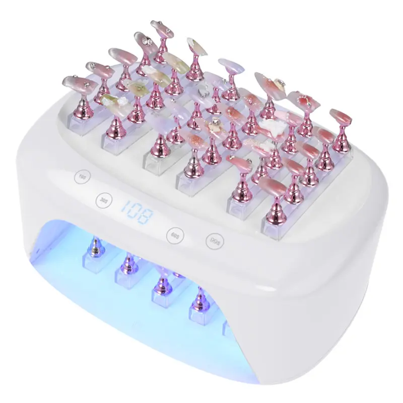 Lámpara LED UV profesional para uñas, secador de uñas de Gel de 288W, luz de curado rápido con 4 temporizadores y Sensor automático para salón de uñas y hogar