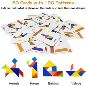 Sky-Touch Trading fze phát triển sớm khối câu đố bằng gỗ Tangram mẫu câu đố thiết lập những người đam mê Toán Học phân loại đầy màu sắc - Product Image 5