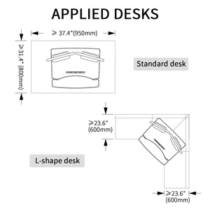 V型安装现代可调高度可折叠电脑桌便携式立式书桌转换器 - Product Image 6