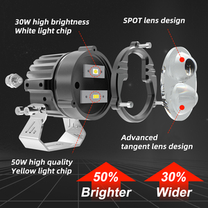 3 ''40W Offroad 4x4 לבן צהוב חיצוני אופנוע זרקור, <span class=keywords><strong>led</strong></span> מיני נהיגה אור כפול צבע <span class=keywords><strong>Led</strong></span> עזר ערפל אור צהוב