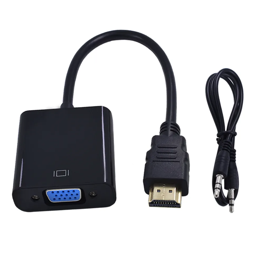 TISHRIC HDMI-compatible a VGA con Audio Cable1080P HD Digital to Analog Converter Cable para PC Laptop