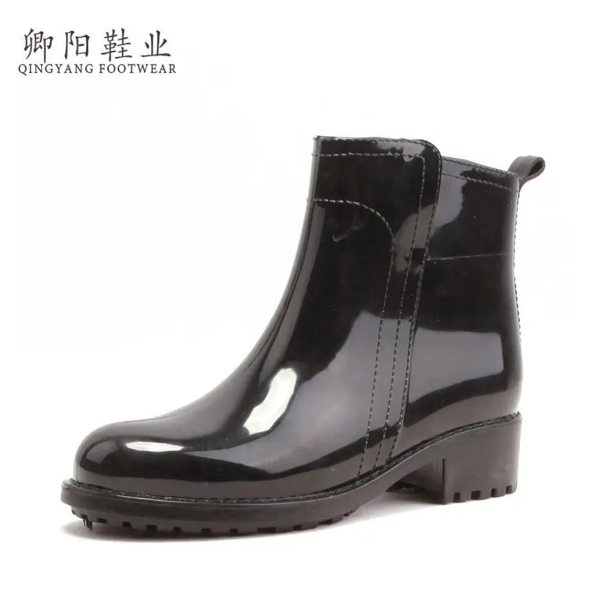 Stivali da pioggia da donna di colore nero di alta qualità di fabbrica del produttore stivali da pioggia unici alla caviglia maturi Sexy