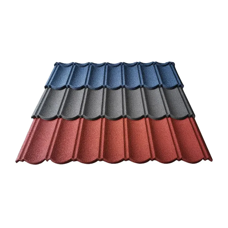 Environmentally Friendly Economical Stone Coated Steel Roofing Tile Sand Coated Metal Roofing Tiles