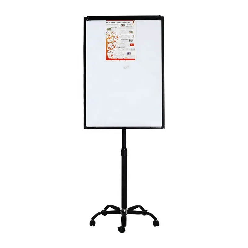KBW height adjustable mobile flip chart magnetic white board with wheels for office school