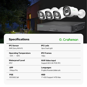 GX-YUFD-M8S-K4 8MP chất lượng tốt nhất độ phân giải cao Sony 4K IP an ninh Hệ thống Camera POE NVR Bộ dụng cụ cắm và chơi Xmeye ứng dụng - Product Image 2