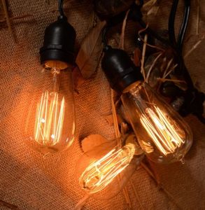 Outdoor Festoon Lichterketten mit Hängelampen haltern Edison <span class=keywords><strong>Light</strong></span> ST64 Eichhörnchen käfig Glühbirnen Holiday <span class=keywords><strong>String</strong></span> <span class=keywords><strong>Light</strong></span>
