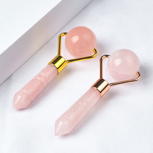 Hot-selling Rose Quartz <strong>Single</strong> Head Eye Roller <strong>Jade</strong> Facial Roller Massager Roller <strong>Jade</strong> for Face