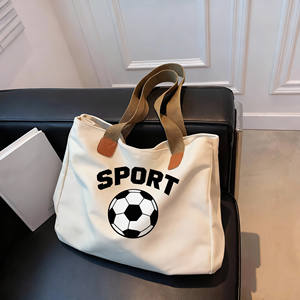 Kalınlaştırılmış Büyük Kapasiteli Yeniden Kullanılabilir Pamuklu Kanvas Seyahat Çantası Çiftçi Pazarı ve Plaj Saklama Çantası - Product Image 1